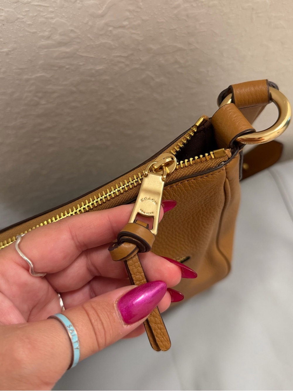 Coach Pebbled Leather Ellie File Crossbody Bag in Light Saddle Tan C1648 - Picture 7 of 16